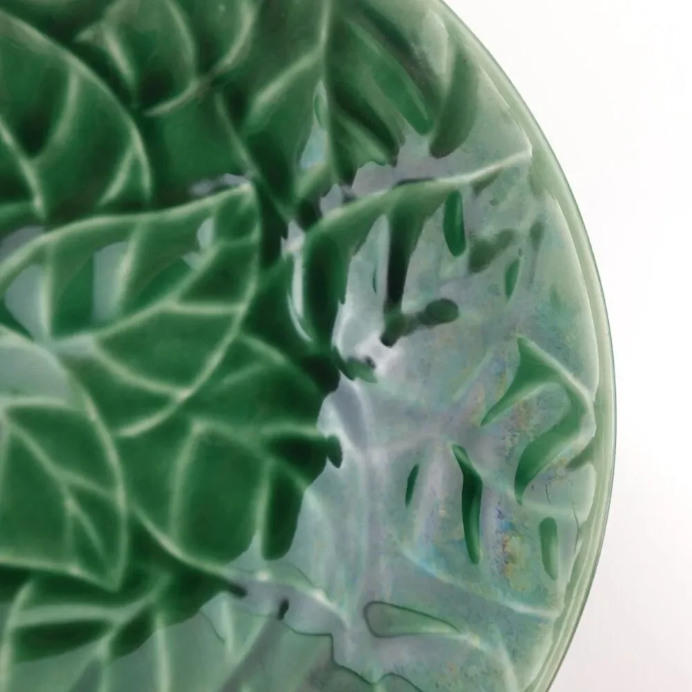 Pier 1 Stoneware Jade Leaves Bowl